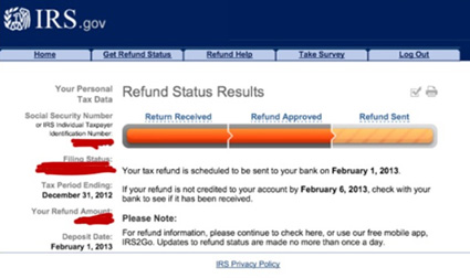 irs WMR refund status